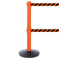 Queue Solutions SafetyPro Twin 250, Orange, 13' Yellow/Black BEWARE OPEN PIT Belt SPROTwin250O-YBBOP130